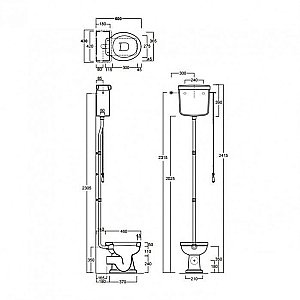 Унитаз SIMAS Londra LO911 с высоким бачком, белый/бронза купить в интернет-магазине Sanbest