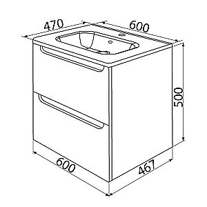 Тумба с раковиной IDDIS Edifice EDI60W0i95K 60 белая для ванной в интернет-магазине Sanbest