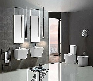 Унитаз напольный Ceramalux TR2170 белый, с крышкой микролифт, слив торнадо купить в интернет-магазине Sanbest