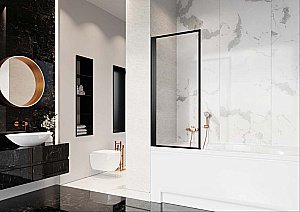 Шторка для ванны Radaway Nes Black Frame PNJ I 50 стекло прозрачное/профиль черный матовый купить в интернет-магазине Sanbest