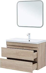 Тумба с раковиной Aquanet Нота New 334199 90 дуб светлый для ванной в интернет-магазине Sanbest