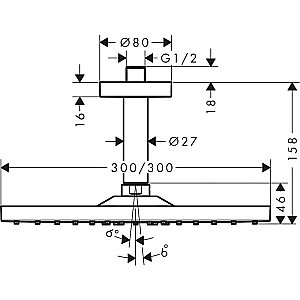 Верхний душ Hansgrohe Raindance E 26250140 бронза купить в интернет-магазине сантехники Sanbest
