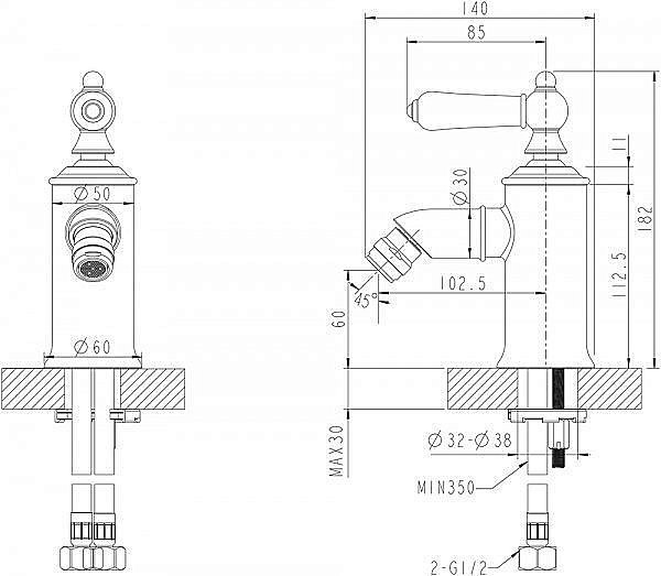 Смеситель для биде BRAVAT Art F375109U купить в интернет-магазине сантехники Sanbest
