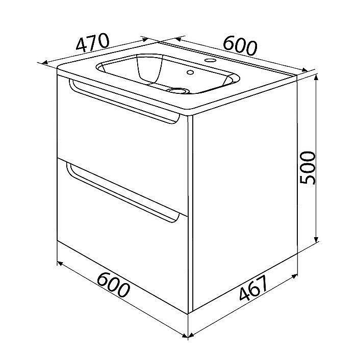 Тумба с раковиной IDDIS Edifice EDI60W0i95K 60 белая для ванной в интернет-магазине Sanbest