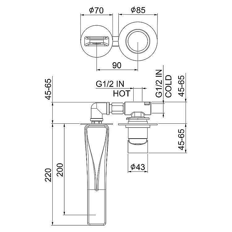 Смеситель для ванны Webert One-B NB830606441 купить в интернет-магазине сантехники Sanbest