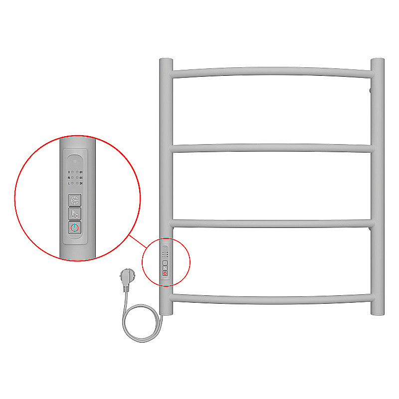 Полотенцесушитель электрический Azario VERONA П4 500х600 белый купить в интернет-магазине сантехники Sanbest