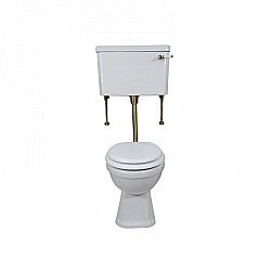 Унитаз Magliezza Retro 7009 белый/бронза, с низким бачком купить в интернет-магазине Sanbest