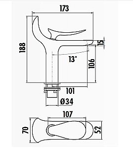 Смеситель для раковины Creavit Foglia FG1501 купить в интернет-магазине сантехники Sanbest