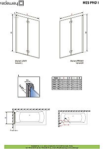 Шторка для ванны Radaway Nes Black PND I 100 стекло прозрачное/профиль черный матовый купить в интернет-магазине Sanbest