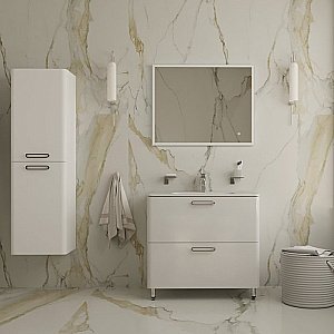 Тумба с раковиной Iddis Brick BRI80WFi95K 80 белая для ванной в интернет-магазине Sanbest