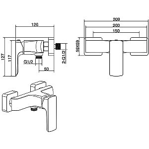 Смеситель для душа Allen Brau Infinity Kerox 5.21010.00 Хром купить в интернет-магазине сантехники Sanbest
