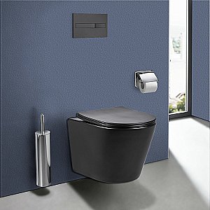 Унитаз Vincea Piatti VT1-11SMB безободковый, с крышкой микролифт, черный матовый купить в интернет-магазине Sanbest