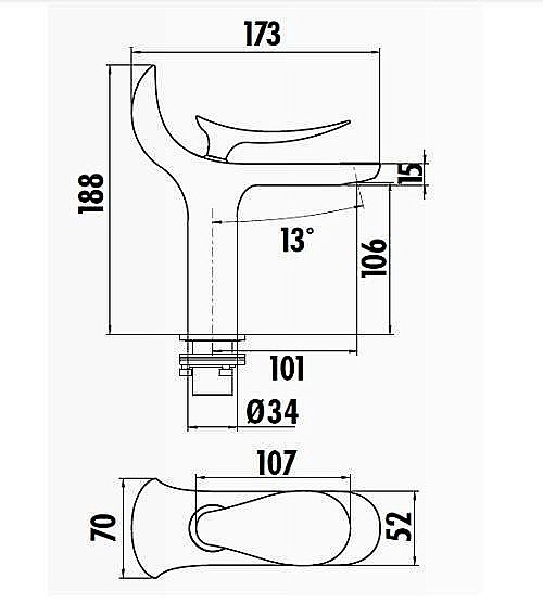 Смеситель для раковины Creavit Foglia FG1501 купить в интернет-магазине сантехники Sanbest