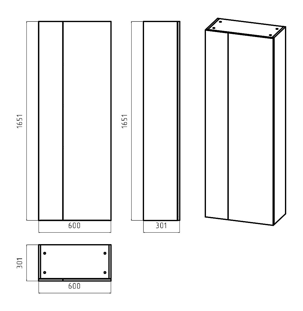 Пенал напольный Misty Лира 60 П-Лир0501-01Л белый для ванной в интернет-магазине сантехники Sanbest