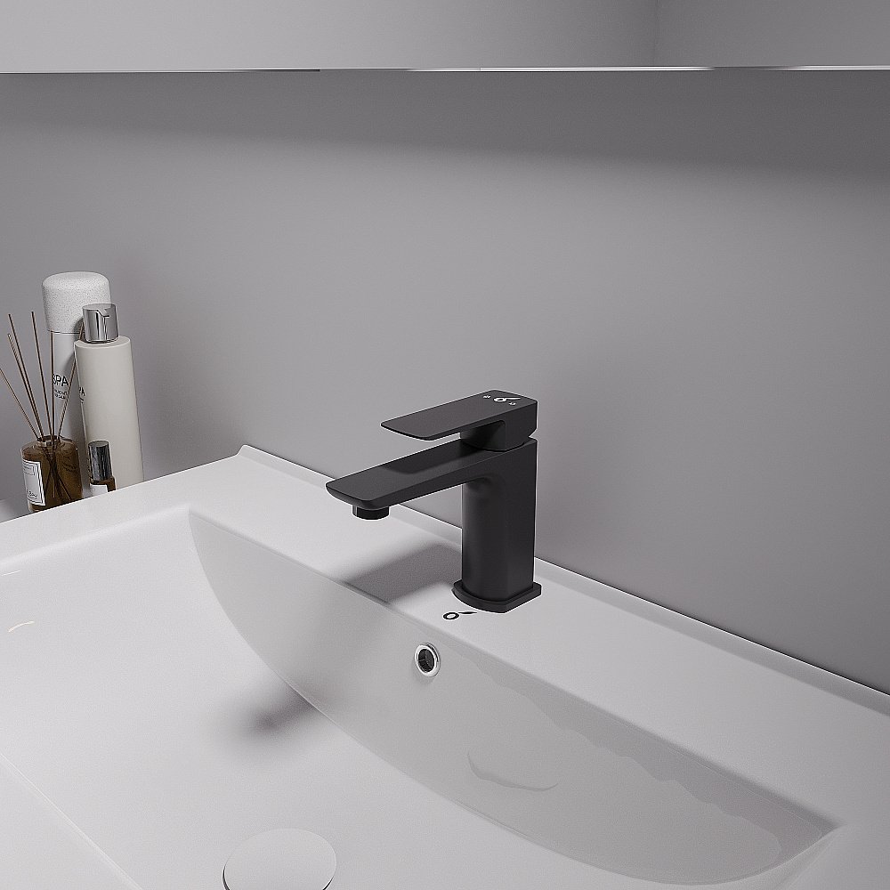 Смеситель для раковины Oliveeka D OL-139003-MB черный матовый купить в интернет-магазине сантехники Sanbest