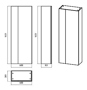 Пенал напольный Misty Лира 60 П-Лир0501-01Л белый для ванной в интернет-магазине сантехники Sanbest