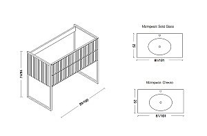 Тумба с раковиной Armadi Art Monaco 100 под моноблок черный с золотом для ванной в интернет-магазине Sanbest