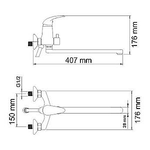 Смеситель для ванны WasserKRAFT Isen 2602L купить в интернет-магазине сантехники Sanbest