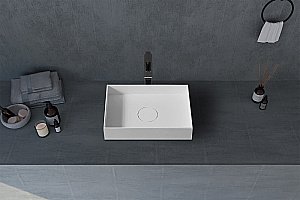 Раковина накладная ABBER Stein AS2621 белая матовая купить в интернет-магазине Sanbest