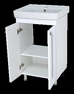 Тумба с раковиной Misty Урал - 50 Э-Ура-01050-021Н белая для ванной в интернет-магазине Sanbest