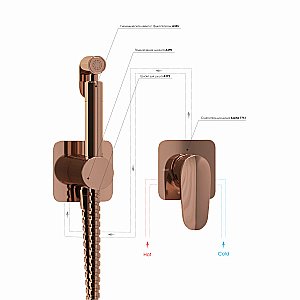 Гигиенический душ WasserKRAFT Asphe A7751.290.361.335 розовое золото купить в интернет-магазине сантехники Sanbest