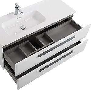 Тумба с раковиной Cezares ECO-CER-N 120 ECO-CER-N-1200-2C-SO-BL белая глянцевая левая/правая для ванной в интернет-магазине Sanbest