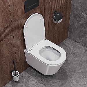 Унитаз подвесной Cezares Liner-Tor CZR-3808-53-TH-TOR/SC белый, безободковый, с крышкой микролифт, слив торнадо купить в интернет-магазине Sanbest