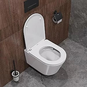 Унитаз подвесной Cezares Liner-Tor CZR-3808-53-TH-TOR/SC белый, безободковый, с крышкой микролифт, слив торнадо купить в интернет-магазине Sanbest