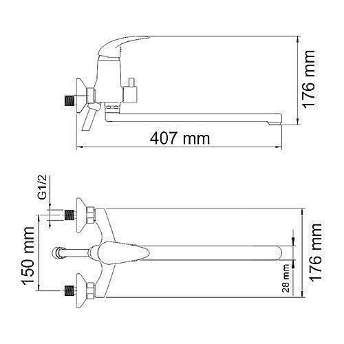 Смеситель для ванны WasserKRAFT Isen 2602L купить в интернет-магазине сантехники Sanbest