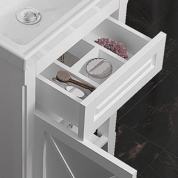 Тумба с раковиной Опадирис Палермо 50 белая матовая для ванной в интернет-магазине Sanbest