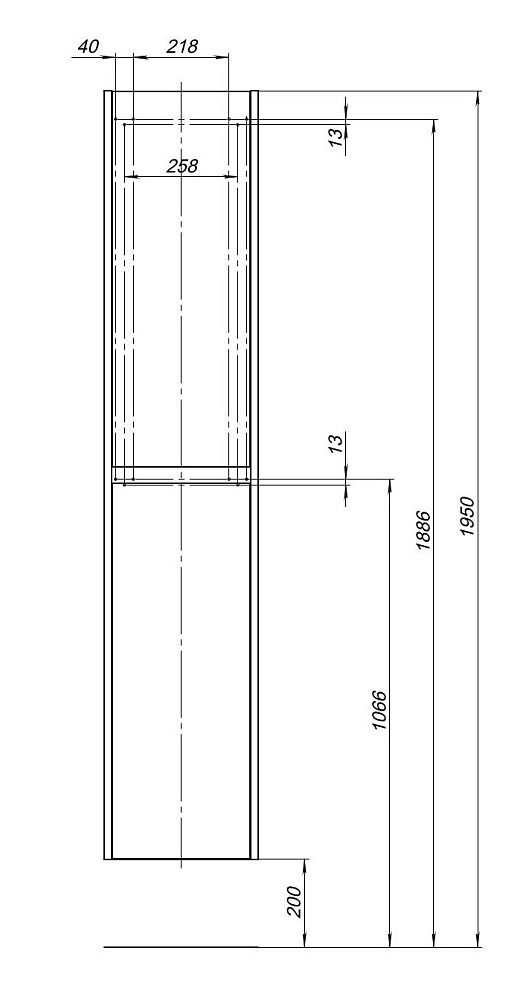 Пенал Aquanet Nova Lite 287898 35 дуб черный для ванной в интернет-магазине сантехники Sanbest