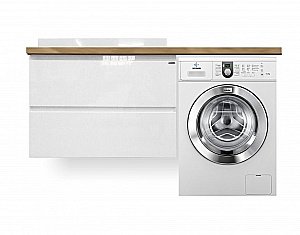 Тумба с раковиной Эстет Malibu Luxe 155 любой цвет тумбы и раковины под заказ для ванной в интернет-магазине Sanbest