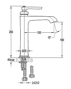 Смеситель для раковины Cezares LIBERTY-LC-01-W0 купить в интернет-магазине сантехники Sanbest