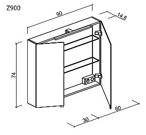 Зеркало Sancos Hilton Z900 в ванную от интернет-магазине сантехники Sanbest