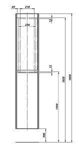 Пенал Aquanet Nova Lite 287898 35 дуб черный для ванной в интернет-магазине сантехники Sanbest