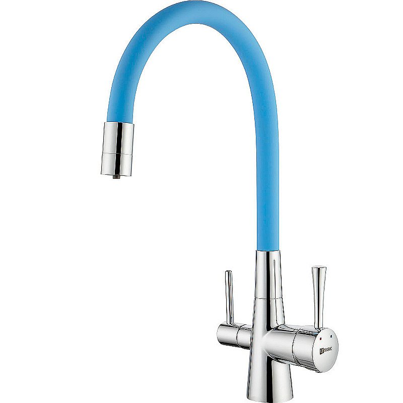 Смеситель для кухни Lemark Comfort LM3075C-SkyBlue хром/голубой купить в интернет-магазине сантехники Sanbest