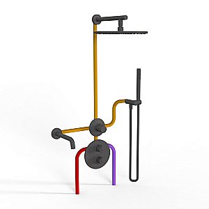 Душевая система PAINI Cox 78PZSET36911THSHBATH черная матовая купить в интернет-магазине сантехники Sanbest