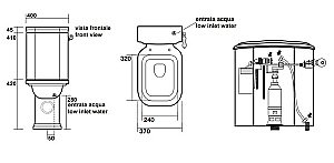 Унитаз напольный Kerasan Waldorf 4117 с бачком 4179 Белый/ручка хром купить в интернет-магазине Sanbest