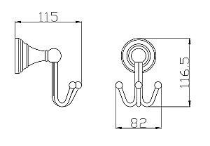 Крючок тройной Rav-Slezak MORAVA MKA0105CMAT купить в интернет-магазине сантехники Sanbest