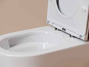 Унитаз подвесной Ceramica Nova Noe CN4011T белый, безободковый, с крышкой микролифт, слив торнадо купить в интернет-магазине Sanbest