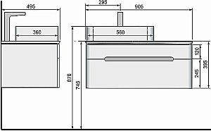 Тумба с раковиной Jorno Shine 90 белая для ванной в интернет-магазине Sanbest