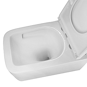 Унитаз подвесной Azario VATER AZ-5104T-WHT белый, безободковый, с крышкой микролифт, слив торнадо купить в интернет-магазине Sanbest