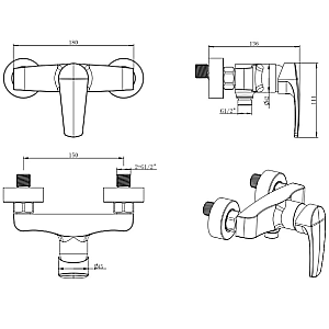 Смеситель для душа Elghansa Monica 3322519-White белый купить в интернет-магазине сантехники Sanbest