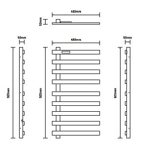 Полотенцесушитель Black&White Moon N-355B купить в интернет-магазине сантехники Sanbest