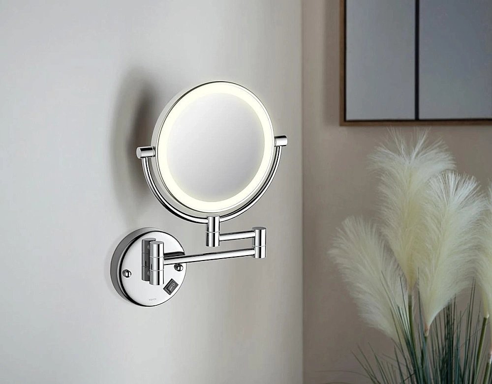 Зеркало косметические с подсветкой Aquatek AQ4912CR хром купить в интернет-магазине сантехники Sanbest