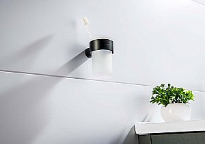 Стакан Aquatek Лира AQ4427MB стекло матовое/черный матовый купить в интернет-магазине сантехники Sanbest