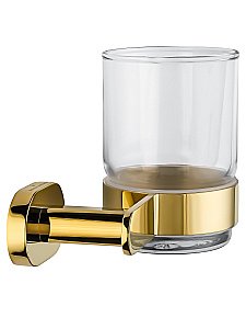 Стакан для зубных щеток с держателем WONZON & WOGHAND FIRST, Глянцевое золото (WW-8421-LG) купить в интернет-магазине сантехники Sanbest