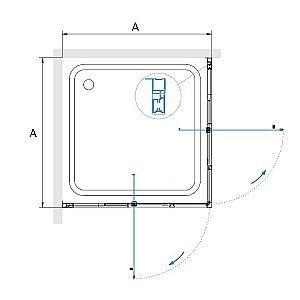 Душевой уголок RGW Passage PA-038B 80x80 стекло прозрачное/профиль черный купить в интернет-магазине Sanbest