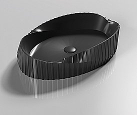 Раковина накладная CeramaLux N 60 78750MB черная матовая купить в интернет-магазине Sanbest