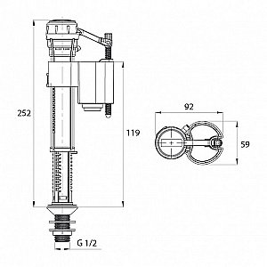 Клапан впускной для унитаза Iddis Optima Home Fill Valve F012400-0007 купить в интернет-магазине сантехники Sanbest